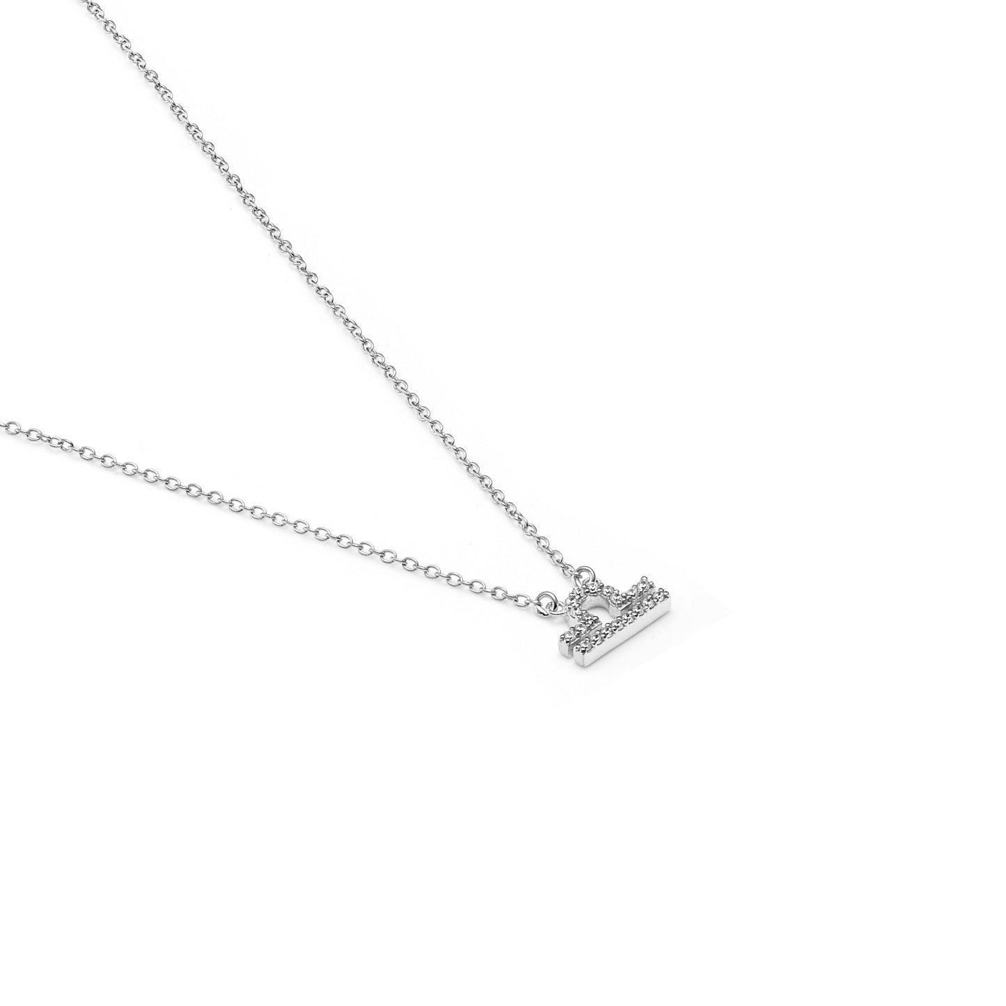 Silk & Steel Jewellery Libra Star Sign Pendant Necklace in Sterling Silver with Cubic Zirconias