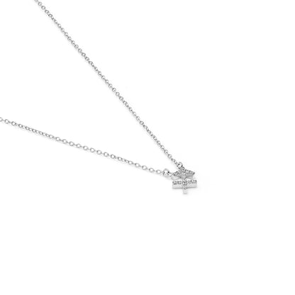Silk & Steel Jewellery Sagittarius Star Sign Pendant Necklace in Sterling Silver with Cubic Zirconias