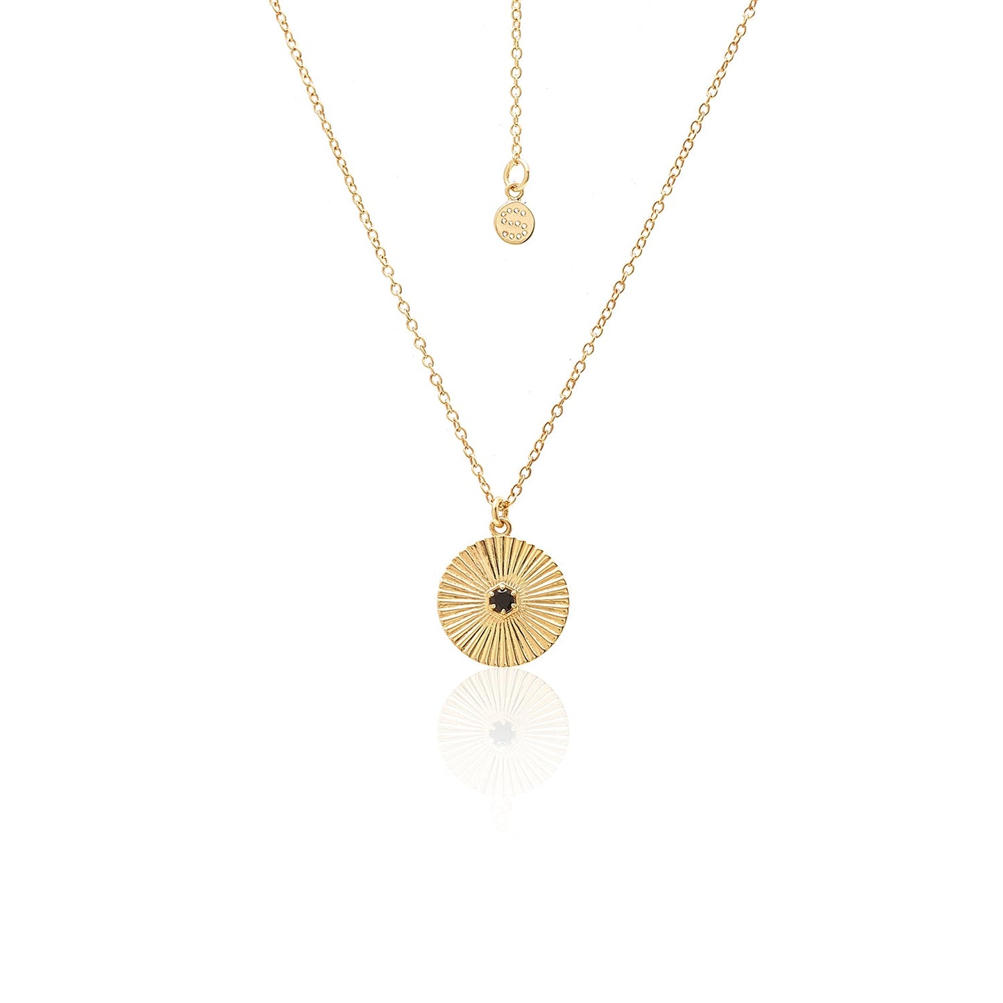 Silk & Steel Solace Necklace with black spinel in 14k gold-plated sterling silver