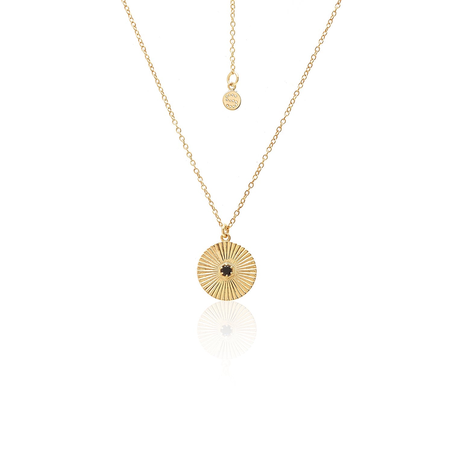 Silk & Steel Solace Necklace with black spinel in 14k gold-plated sterling silver