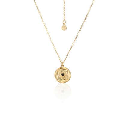 Silk & Steel Solace Necklace with black spinel in 14k gold-plated sterling silver