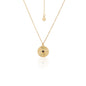 Silk & Steel Solace Necklace with black spinel in 14k gold-plated sterling silver