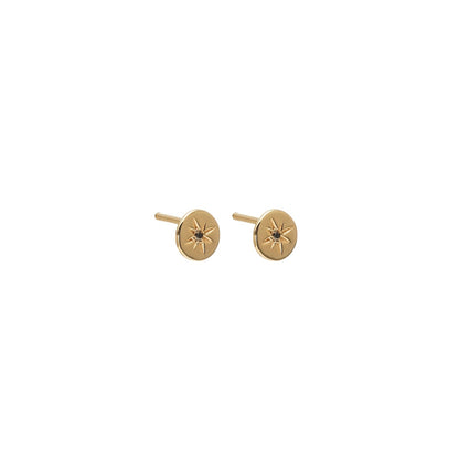 MARCH | Petite North Star Stud Earrings Black Diamond + Gold