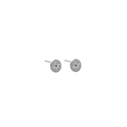 MARCH | Petite North Star Stud Earrings Black Diamond + Silver