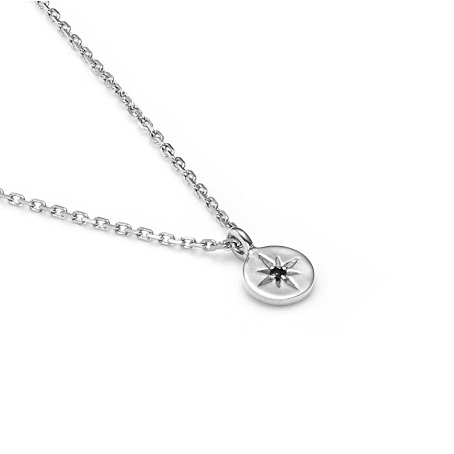 MARCH | Petite North Star Necklace Black Diamond + Silver