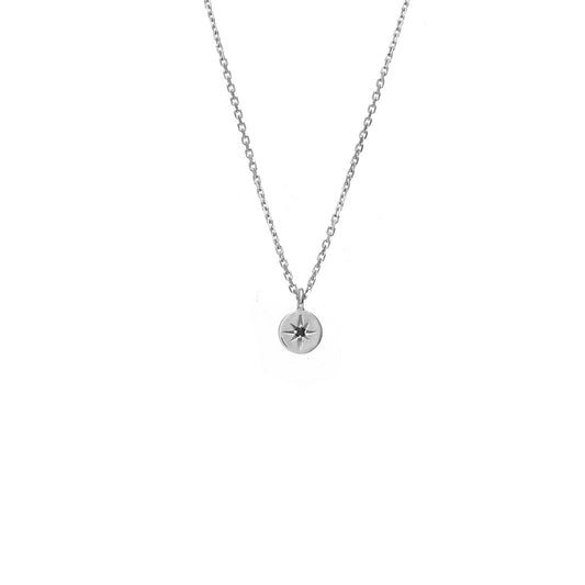 MARCH | Petite North Star Necklace Black Diamond + Silver