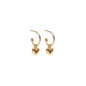 MARCH | Petite Puffed Heart Hoop Earrings Black Diamond + Gold