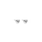 MARCH | Petite Puffed Heart Stud Earrings Black Diamond + Silver