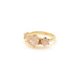 Silk & Steel Trinity ring with rose quartz in 14k gold-plated sterling silver.