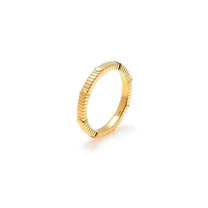 Silk & Steel Unity stacker ring in 14k gold-plated sterling silver.
