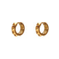 Hoop earrings with a pyramid spike detail in 14k gold-plated stainless steel
