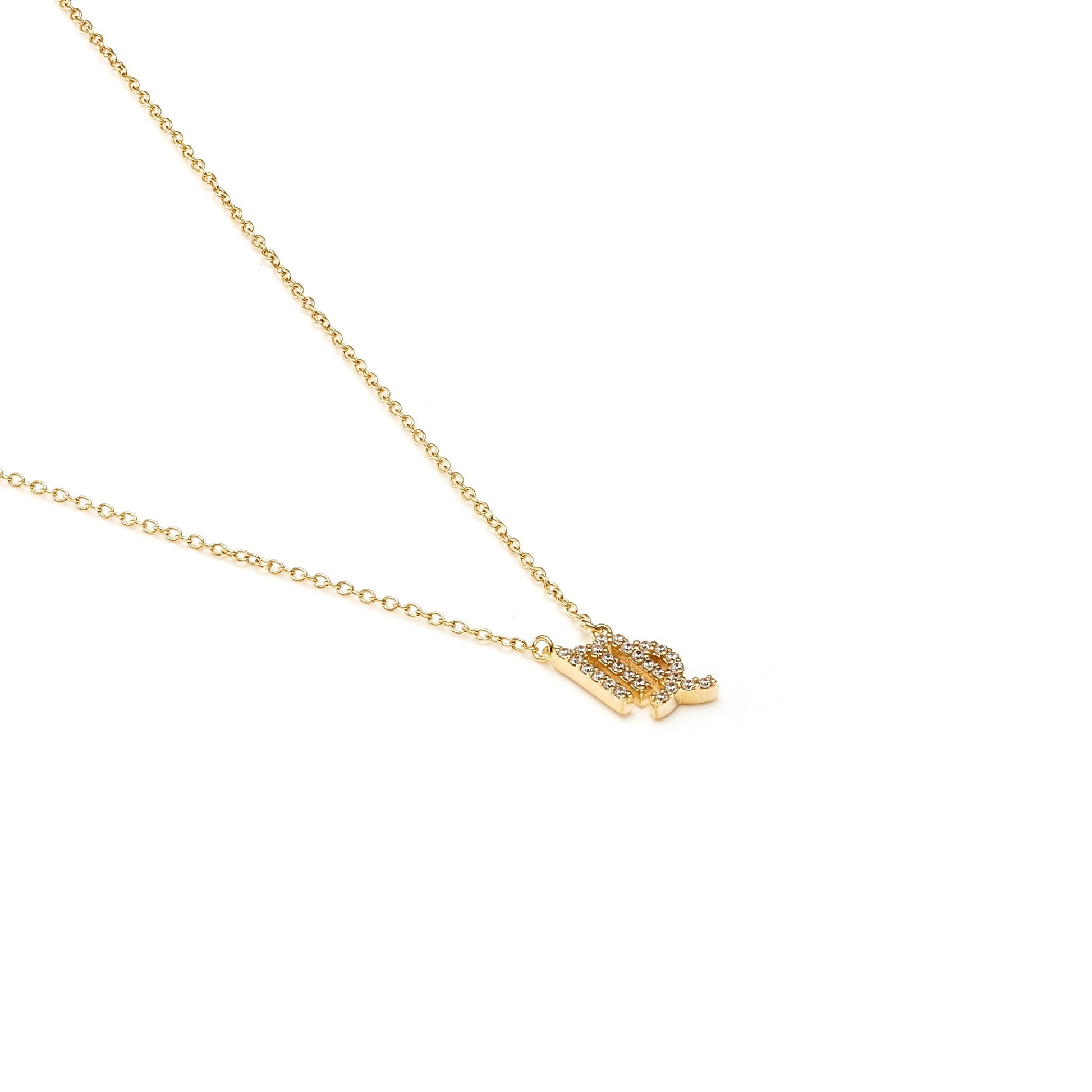 Silk & Steel Jewellery Virgo Star Sign Pendant Necklace in 14k gold-plated Sterling Silver with Cubic Zirconias
