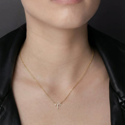 JUNE | Aries Necklace CZ + Gold