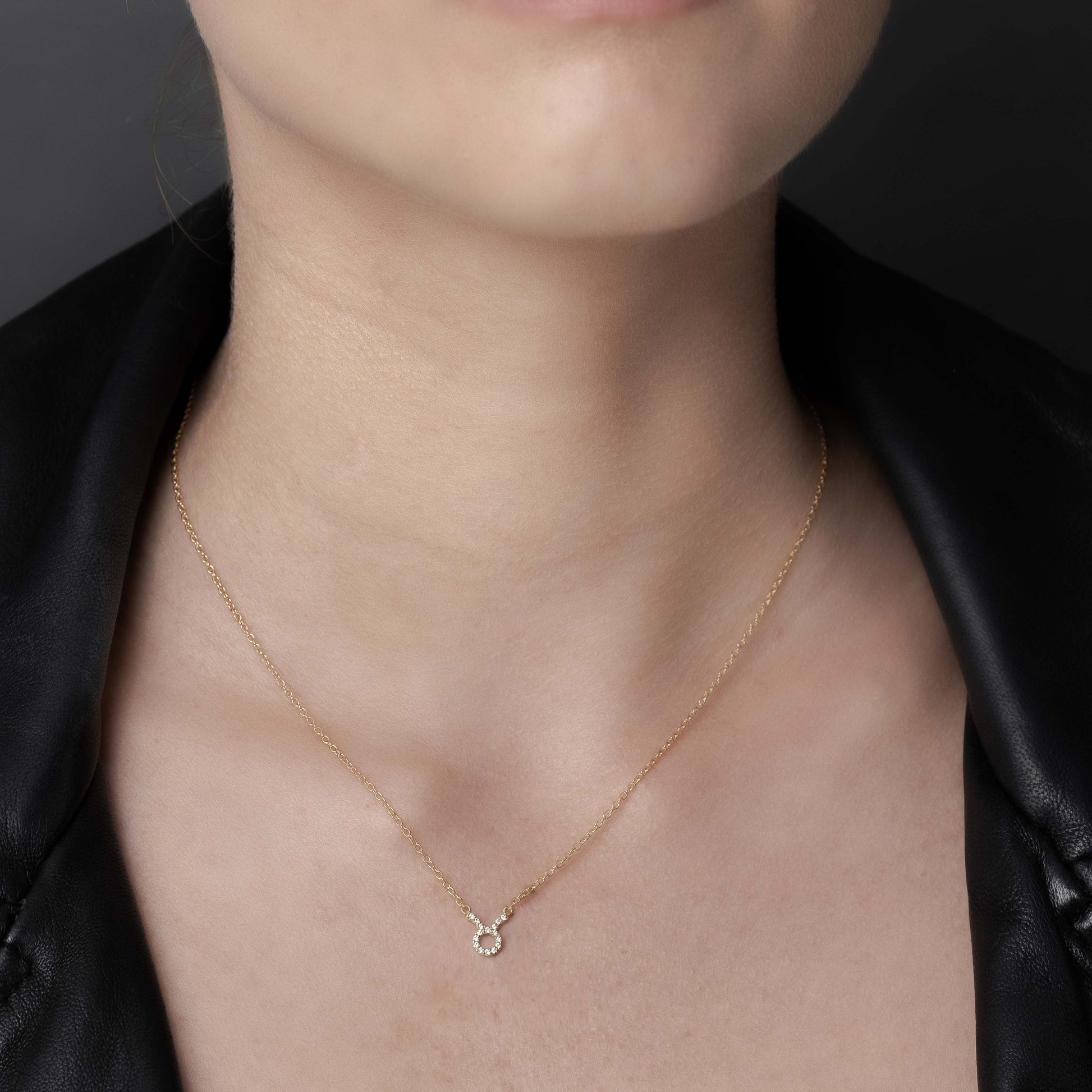Silk & Steel Jewellery Taurus Star Sign Pendant Necklace in 14k gold-plated Sterling Silver with Cubic Zirconias